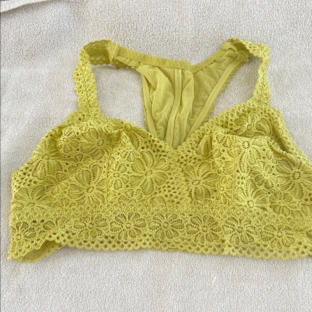 Aerie Lace Crochet Bralette in lime​​​​​​